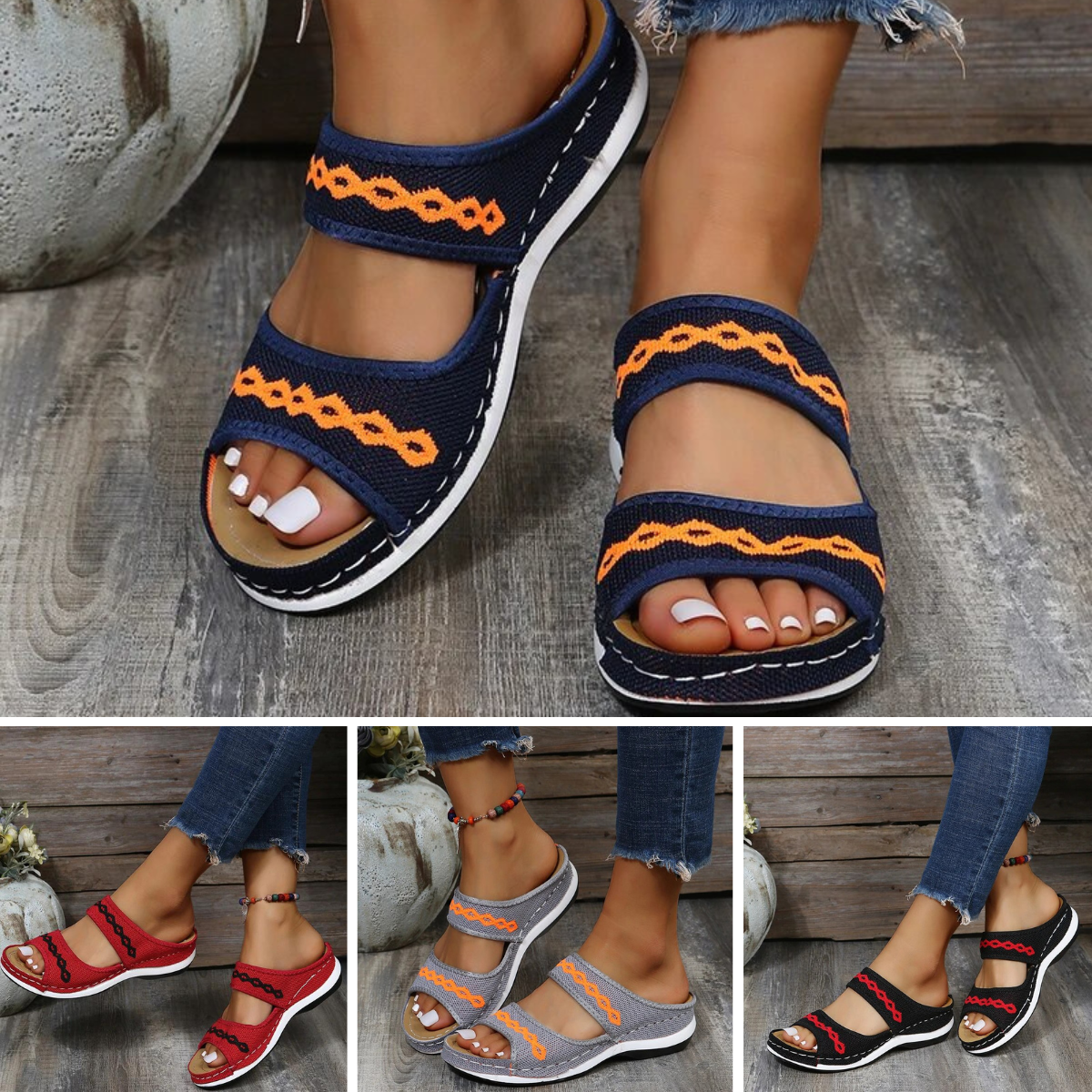 RosenauShoes™ - Orthopädische Sandalen aus Leder zur Unterstützung des Fußgewölbes