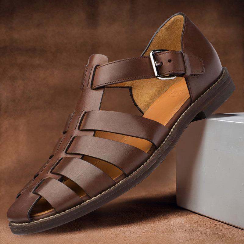 Rosenau | Leder Fischer Sandalen