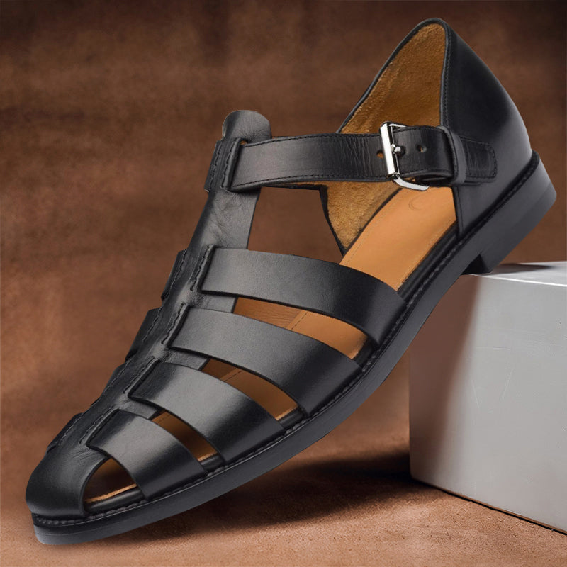 Rosenau | Leder Fischer Sandalen